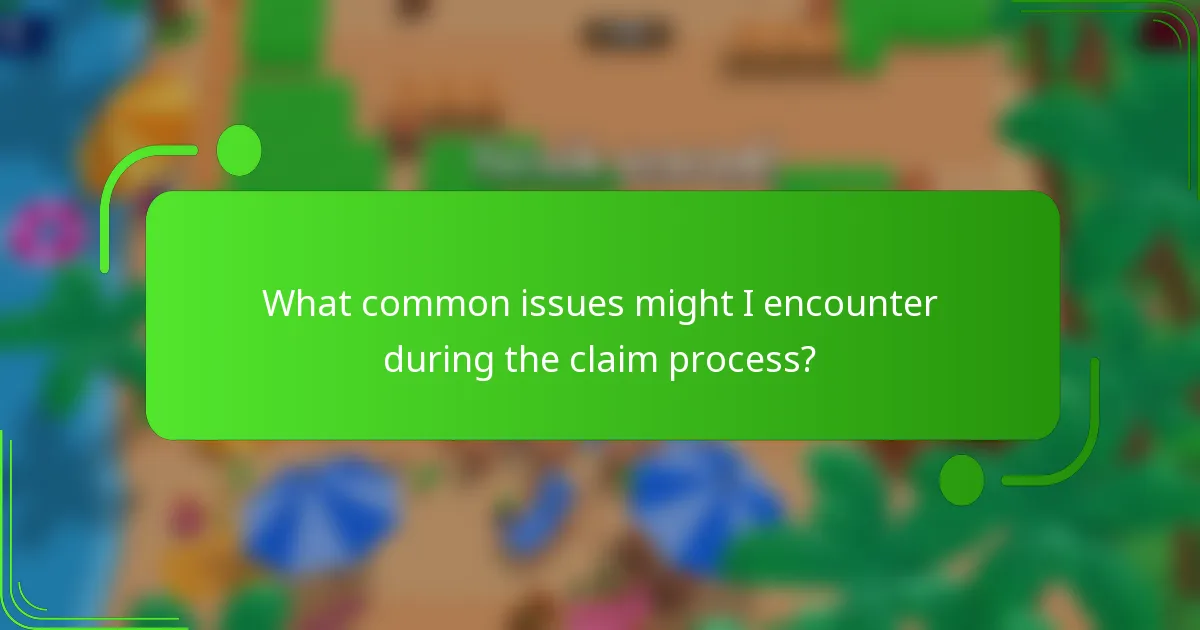 What common issues might I encounter during the claim process?